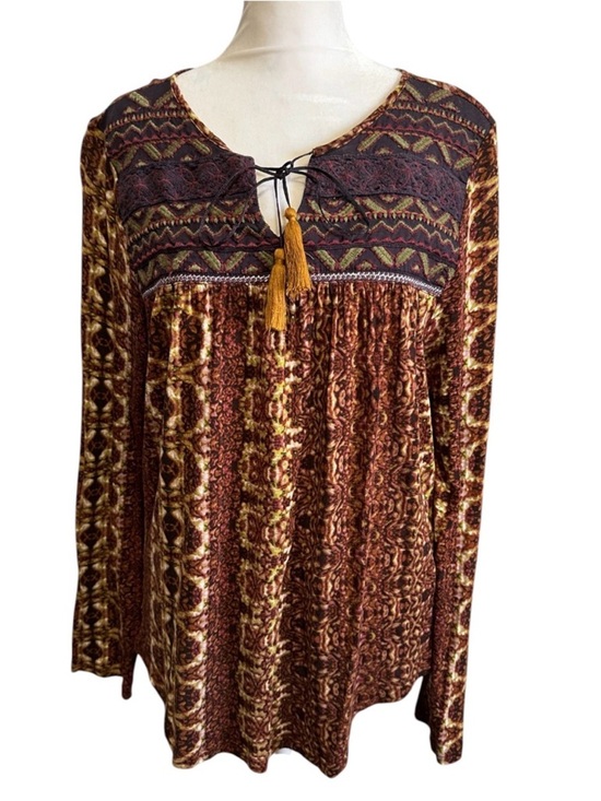 Vintage America Tops - MSRP $78 GORGEOUS EXOTIC WOMEN VINTAGE AMERICA BLOUSE PEASANT FESTIVAL TOP SZ M